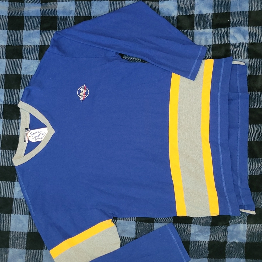 Y2k. Nautica Competition.  Rugby-style long sleeve. Oversized baggy. Size XL